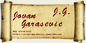Jovan Garašević vizit kartica